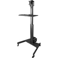 StarTech.com Mobile Standing Workstation with Monitor Mount, CPU/PC Holder, Height Adjustable Desktop Computer Cart, Standing Workstation - 9.98 kg -