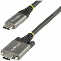 StarTech.com 20" 50cm Side Screw Locking USB C Cable 10Gbps, USB 3.1 Type-C Cable, 5A/100W PD, DP Alt Mode, Dual Screw Lock USB-