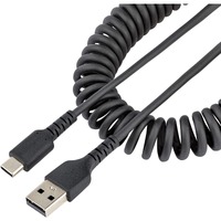 StarTech.com 3ft (1m) USB A to C Charging Cable, Coiled Heavy Duty USB 2.0 A to Type-C, Durable Fast Charge & Sync USB-C Cable,