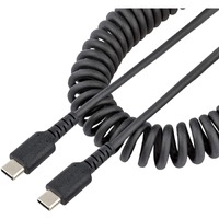 StarTech.com 3ft (1m) USB C Charging Cable, Coiled Heavy Duty Fast Charge & Sync USB-C Cable, High Quality USB 2.0 Type-C Cable,
