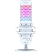 HyperX QuadCast S Wired Condenser Microphone - White, Grey - Stereo - 20 Hz to 20 kHz -36 dB - Omni-directional, Cardioid, Bi-directional - Shock - C