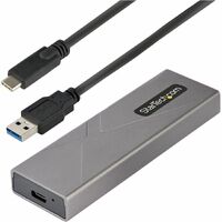 StarTech.com USB-C 10Gbps to M.2 NVMe or M.2 SATA SSD Enclosure, Tool-free M.2 PCIe/SATA SSD Aluminum Enclosure, USB-C & USB-A Host Cables - to M.2 &
