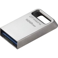 Kingston DataTraveler Micro DTMC3G2 128 GB USB 3.2 (Gen 1) Type A Flash Drive - Silver - 200 MB/s Read Speed