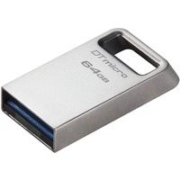 Kingston DataTraveler Micro DTMC3G2 64 GB USB 3.2 (Gen 1) Type A Flash Drive - Silver - 200 MB/s Read Speed