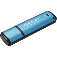 IronKey Vault Privacy 50 Series IKVP50 32 GB USB 3.2 (Gen 1) Type A Flash Drive - Blue - 256-bit AES - TAA Compliant - 250 MB/s Read Speed - 180 MB/s