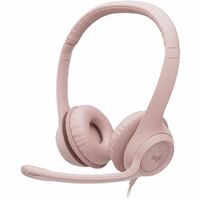 Logitech H390 Wired On-ear Stereo Headset - Rose - Binaural - Ear-cup - 32 Ohm - 20 Hz to 20 kHz - 190 cm Cable - Bi-directional, Noise Cancelling -