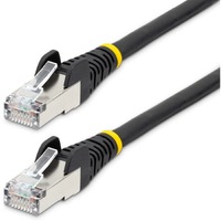 StarTech.com 3m CAT6a Ethernet Cable, Black Low Smoke Zero Halogen (LSZH) 10 GbE 100W PoE S/FTP Snagless RJ-45 Network Patch Cor