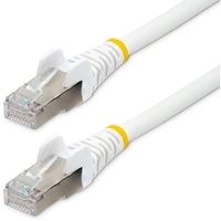 StarTech.com 3m CAT6a Ethernet Cable, White Low Smoke Zero Halogen (LSZH) 10 GbE 100W PoE S/FTP Snagless RJ-45 Network Patch Cor