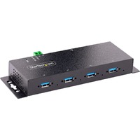 StarTech.com USB Hub - USB 3.2 (Gen 1) Type B - Wall/Desktop/DIN Rail Mountable - Black - 4 Total USB Port(s) - PC