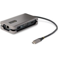 StarTech.com USB-C Multiport Adapter, HDMI/VGA, 4K 60Hz, 3-Port USB Hub, 100W PD Pass-Through, GbE, Mini Docking Station, 1ft/30