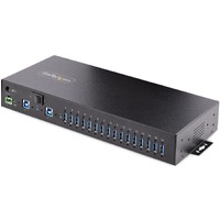 StarTech.com 16-Port Industrial USB 3.0 Hub 5Gbps, Mountable, Terminal Block Power Up to 120W Shared, USB Charging, Dual-Host Hub/Switch - 16 USB-A 1