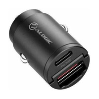Alogic Power Adapter - USB - USB Type-C - For iPhone, Smart Watch, Ultrabook - Black