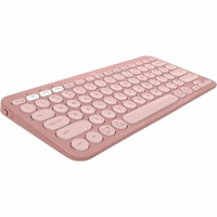 Logitech Pebble Keys 2 K380s Keyboard - Wireless Connectivity - USB Interface - English - Tonal Rose - Bluetooth - 10 m - Desktop, Back, Search, Hot