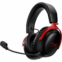 HyperX Cloud III Wired/Wireless Over-the-head Stereo Gaming Headset - Black, Red - Binaural - Circumaural - 2000 cm - RF - 64 Ohm - 10 Hz to 21 kHz -