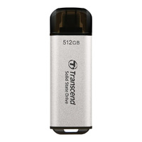 Transcend ESD300C 512 GB Portable Solid State Drive - External - Silver - Desktop PC, Notebook, Tablet, Smartphone, Gaming Console Device Supported -