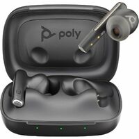 Poly Voyager Free 60 UC True Wireless Earbud Stereo Earset - Carbon Black - Microsoft Teams Certification - Google Assistant, Siri - Binaural - - cm
