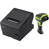 EPSON POS BUNDLE x2 TM-T88VII-612 Desktop Direct Thermal Printer -x2 LI3608-SR Rugged USB Kit ZEBRA