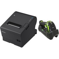 EPSON POS BUNDLE x2 TM-T88VII-612 Desktop Direct Thermal Printer -x2 LI3678-ER Rugged USB Kit ZEBRA