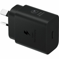 Samsung 25 W AC Adapter - Universal Adapter - For Smartphone, Workstation - 120 V AC, 230 V AC Input - 5 V DC, 9 V DC, 3.3 V DC Output - 3 A - Black