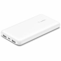 Belkin BoostCharge Power Bank - White - For iPhone - 10000 mAh - 3 x USB - White