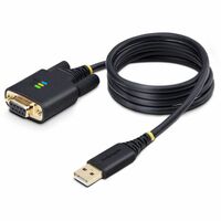 StarTech.com 3ft (1m) USB to Null Modem Serial Adapter Cable, COM Retention, FTDI, RS232, Changeable DB9 Screws/Nuts, Windows/macOS/Linux - Add a DB9