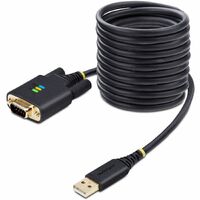 StarTech.com 10ft (3m) USB to Serial Adapter Cable, COM Retention, FTDI, DB9 RS232, Interchangeable DB9 Screws/Nuts, Windows/mac