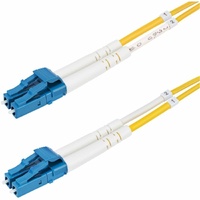 5M (16.4FT) LC TO LC (UPC) OS2 SINGLE MODE DUPLEX FIBER OPTIC CABLE 9/125µM 10G BEND INSENSITIVE LOW INSERTION LOSS LSZH FIBER PATCH CORD
