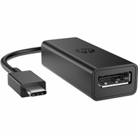 HP Video Adapter - 1 x DisplayPort 1.4 Digital Audio/Video - Female - 1 x USB Type C - Male - 7680 x 4320 Supported - Black