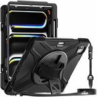 Strike Apple iPad Pro 13 2024 Rugged Case with Hand Strap & Lanyard Shoulder Strap