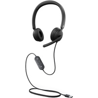 Microsoft Modern Wired On-ear Stereo Headset - Black - Binaural - Ear-cup - 100 Hz to 20 kHz - 150 cm Cable - Noise Reduction Microphone - USB Type C