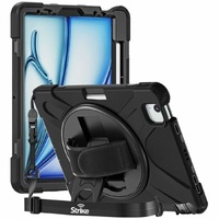 Strike Apple iPad Air 11 2024 Rugged Case with Hand Strap & Lanyard Shoulder Strap - Fits Air 11 2024 Model.