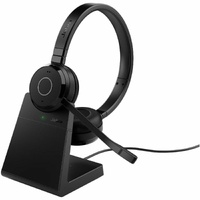 Jabra Evolve 65 TE Wireless Over-the-head, On-ear Stereo Headset - Black - Microsoft Teams Certification - Binaural - Supra-aura