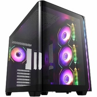 FSP M580-BA: Stylish ATX mid-tower with single 3D curved glass 4 PWM ARGB fans supports ATX(BTF)/Micro ATX/Mini-ITX dual-chamber excellent cooling