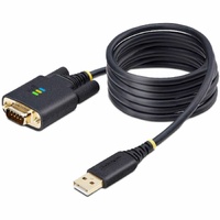 StarTech.com 6.6ft (2m) USB to Serial Adapter Cable, COM Retention, FTDI, DB9 RS232, Interchangeable DB9 Screws/Nuts, Windows/ma