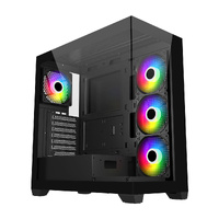 FSP M340-BA Tempered Glass ATX Mid Tower Gaming Case Black Pre-installed 120mm x 3 reverse ARGB fans and 1 ARGB fan