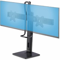 StarTech.com Crossbar Dual Monitor Desk Stand For 27inch Screens, Max Cap 26.4lb, VESA Mount 75x75/100x100, Toolless Height Adjustment - Double VESA