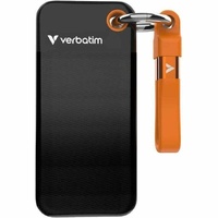 Verbatim Pocket 1 TB Portable Solid State Drive - M.2 External - Black, Orange - Notebook, Desktop PC Device Supported - USB 3.2 (Gen 2) Type C - 2 -