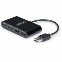 StarTech.com 4-Port USB 2.0 Hub, USB Bus Powered, Small Travel Mini USB Hub, Multi-Port USB 2.0 Splitter, Portable USB Hub, 480M