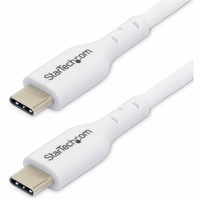 StarTech.com 1m (3.3ft) White USB-C Charging Cable, USB 2.0 Type-C Laptop Charger Cord, 60W Power Delivery, TPE Jacket, Data Transfer Cable - USB-C a