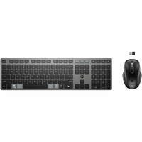 HP 725 Keyboard & Mouse - USB Type A Scissors Wireless Bluetooth/RF 2.40 GHz Keyboard - Keyboard/Keypad Color: Nightfall Black - USB Type A Wireless