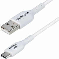StarTech.com 1m (3ft) USB-A to USB-C Charging Cable, Charge & Sync, 3A, USB 2.0, TPE Jacket - White USB Charging Cord - USB-A to USB-C Charging Cable