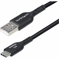StarTech.com 2m (6.6ft) USB-A to USB-C Charging Cable, Charge & Sync, 3A, USB 2.0, TPE Jacket - Black USB Charging Cord - USB-A to USB-C Charging and