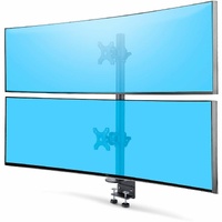 StarTech.com Desk Mount For 2x Vertically Stacked Monitors, Dual 49" , Total 70lb/32kg, C-Clamp, VESA, Widescreen 16:9/Ultrawide 32:9, TAA - Monitor