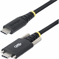 StarTech.com 6.6ft (2m) USB-C Charging Cable, Side Screw Locking, 240W (5A) PD EPR, Silicone Jacket w/Braid, Rugged USB 2.0 Cord, USB-IF - Side Screw
