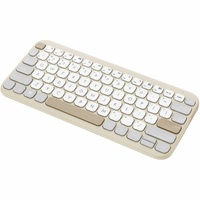 Asus Marshmallow KW100 Keyboard - Wireless Connectivity - Oat Milk - Scissors Keyswitch - Bluetooth - 5 - Windows, ChromeOS, macOS, iOS, iPadOS - -