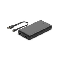 BoostCharge#Power#Bank 20K with Integrated Cable Black