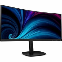 Philips 34B2U3600C 34" Class Webcam WQHD Curved Screen LED Monitor - 21:9 - Textured Black - 34" Viewable - Vertical Alignment (VA) - WLED Backlight
