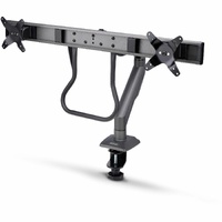 StarTech.com Desk Mount Dual Monitor Arm w/Crossbar, Up To 27" Display, VESA 75x75/100x100, Max 33lb/15kg, C-Clamp, Mechanical Spring, TAA - Crossbar