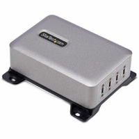 StarTech.com 4-Port Multi-Device USB-C Charger, 240W Total, Single Port 140W EPR, Screw Locking Ports, Ideal for Boardrooms - USB-C desk charger with