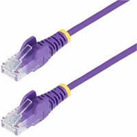 StarTech.com 3m Purple Slim CAT6 Ethernet Cable, Snagless RJ45, UTP, LSZH, 28AWG Pure Bare Copper, Slim Network Patch Cord, Fluke Tested - Slim UTP